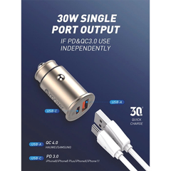 Củ Sạc Oto Mazer Infinite.DRIVE SuperMINI USB-C PD30W+USB-A QC3.0 Car Charger