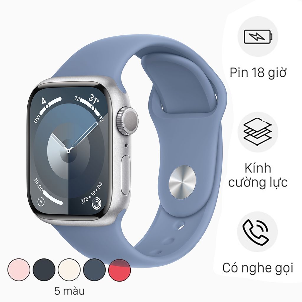 Apple Watch S9 GPS 41mm Viền Nhôm Dây Cao Su (LL)