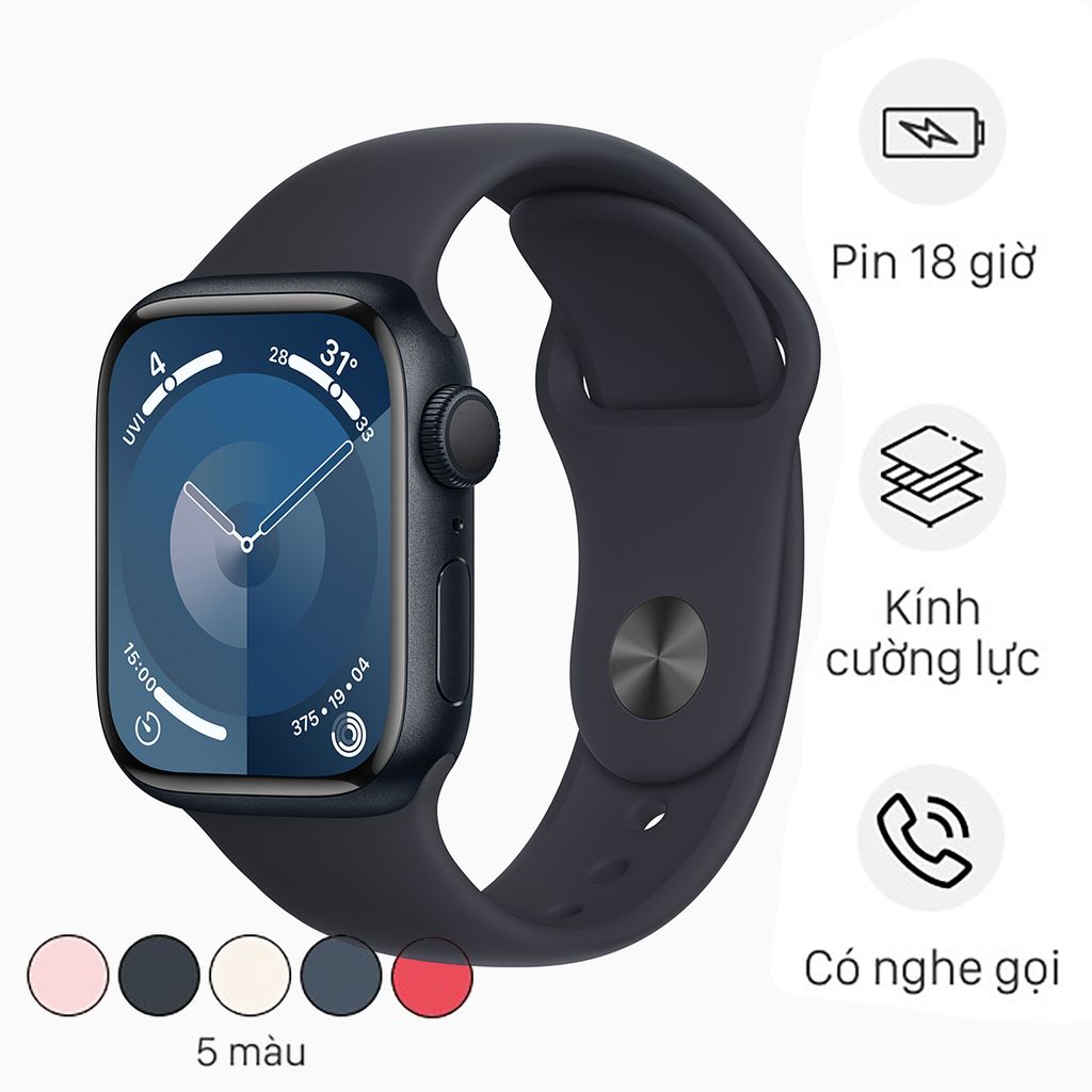 Apple Watch S9 GPS 41mm Viền Nhôm Dây Cao Su (LL)