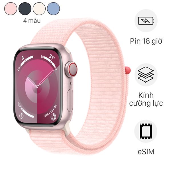 Apple Watch S9 LTE 41mm Viền Nhôm Dây Vải (LL)