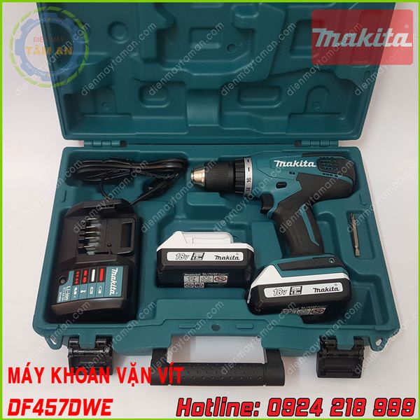 Máy khoan bắt vít MAKITA DF457DWE 13MM LITHIUM-ION (18V) – Điện Máy Tâm An