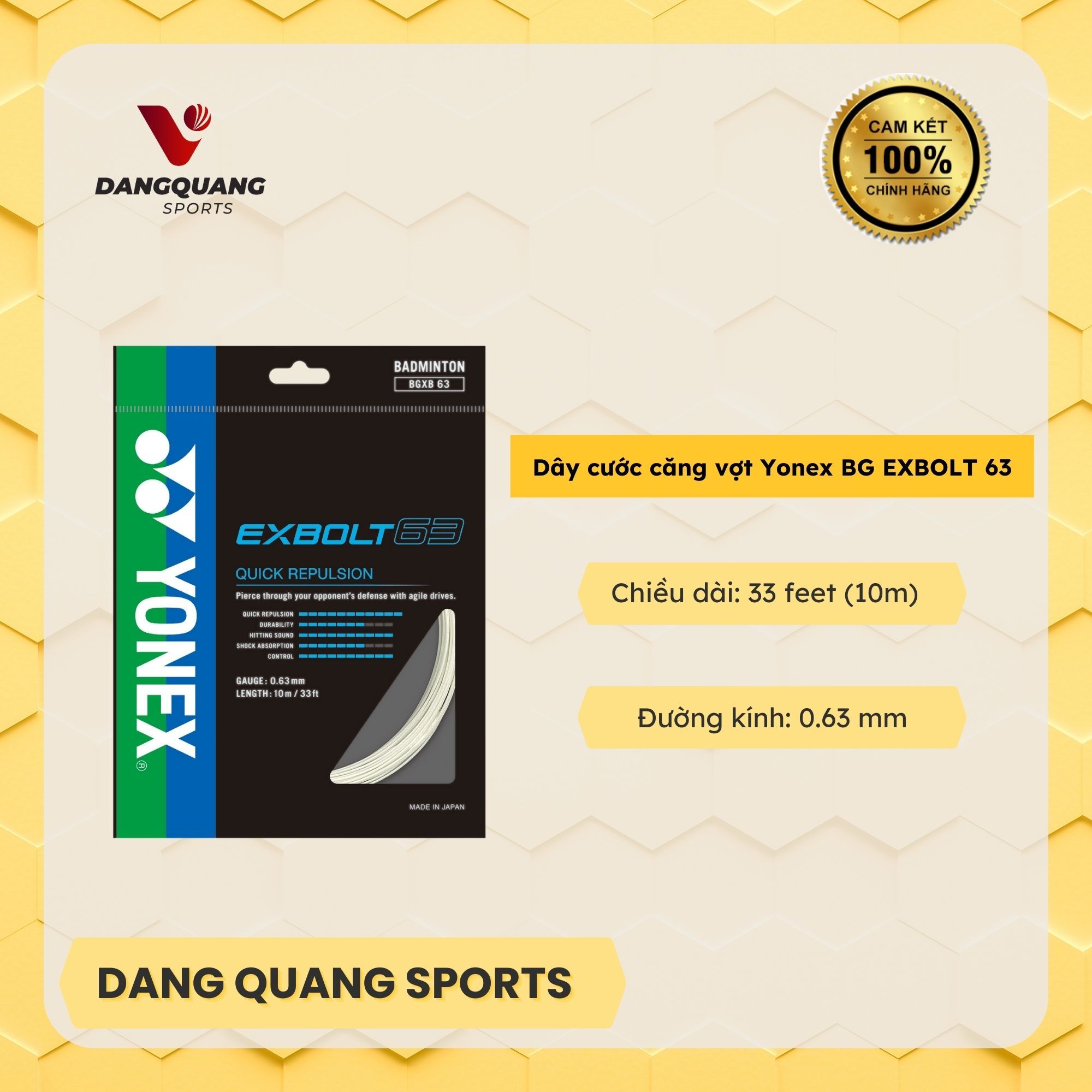 Dây cước căng vợt Yonex BG EXBOLT 63