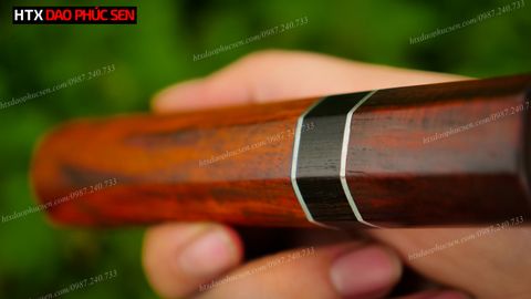 Cán dao Nhật bát giác gỗ trắc, mun - CN11