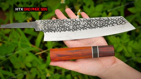 Cán dao Nhật bát giác gỗ trắc, mun - CN11