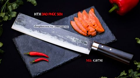 Dao chặt gà chặt cây -Thép nhíp ô tô - Cán cẩm khâu inox - G07M / HTX DAO PHÚC SEN