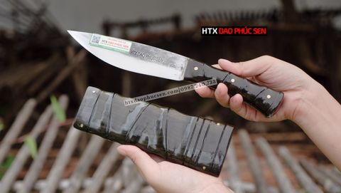 Dao mèo đi rừng 15 -Thép nhíp ô tô - Cán mun - M15MC / HTX DAO PHÚC SEN