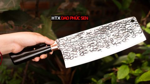 Dao chặt gà sắc bén - Thép nhíp ô tô - Cán mun khâu đồng - G05TMDD / HTX DAO PHÚC SEN