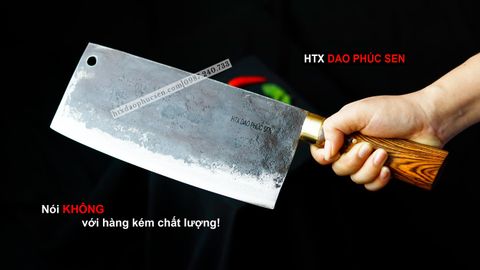 Dao chặt - thái bản 10 - Thép nhíp ô tô - Cán cẩm khâu đồng - CTB10D / HTX DAO PHÚC SEN