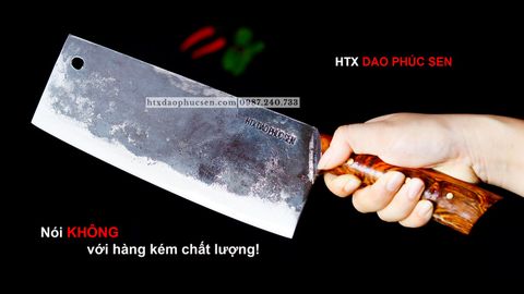 Dao chặt gà sắc bén - Thép nhíp ô tô - Cán ốp cẩm - G05OCD / HTX DAO PHÚC SEN