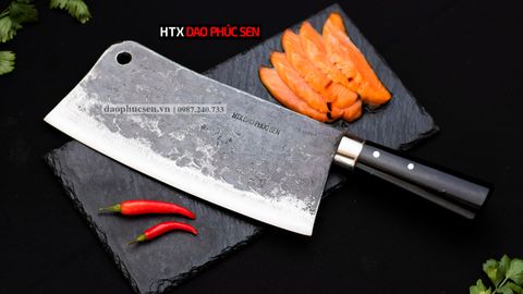 Dao chặt xương sắc bén - Thép nhíp ô tô - Cán mun khâu inox - N10M / HTX DAO PHÚC SEN