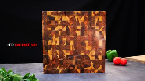 Thớt Gỗ Teak Cao Cấp - Cắt thái, Trang Trí - 30x30x2,5cm - VDC01 | HTX DAO PHÚC SEN