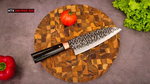 Thớt Gỗ Teak Cao Cấp - Chặt Thái, Trang Trí - 30x30x3,8cm - TDC04 | HTX DAO PHÚC SEN