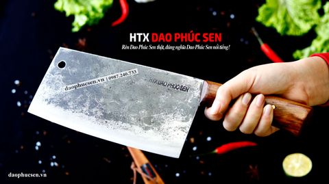 Dao chặt - thái bản 10 - Thép nhíp ô tô - Cán ốp cẩm - CTB10OCD / HTX DAO PHÚC SEN