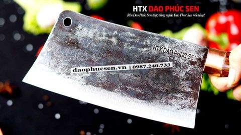 Dao chặt gà sắc bén -Thép nhíp ô tô - Cán cẩm khâu đồng - N09DD / HTX DAO PHÚC SEN