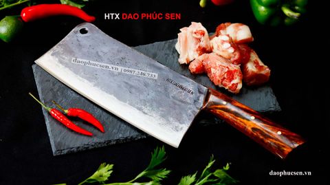 Dao chặt xương sắc bén - Thép nhíp ô tô - Cán ốp cẩm - N10OCD / HTX DAO PHÚC SEN