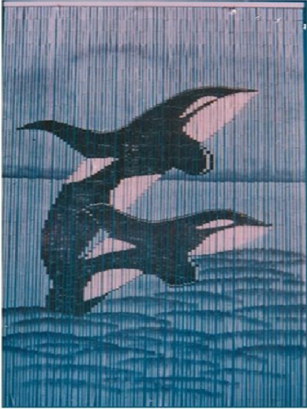 Mành trúc hình cá voi sát thủ MTA007 || Killer whales bamboo curtain MTA007