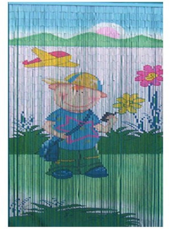 Mành trúc hình vẽ bé trai MTB002 || Baby boy bamboo curtain MTB002