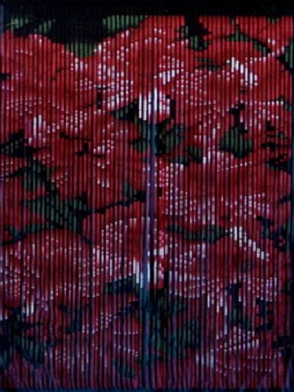 Mành trúc hình hoa dâm bụt MTF009 || Vietnam flower bamboo curtain MTF009