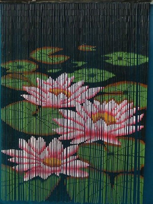 Mành trúc hình hoa sen MTF011 || Lotus bamboo curtain MTF011