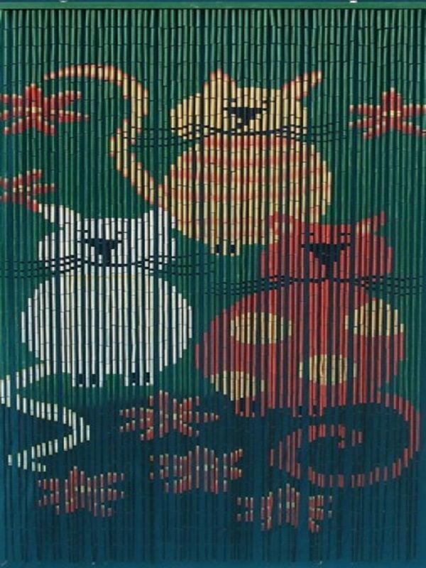 Mành trúc hình chú mèo MTA016 || Cats bamboo curtain MTA016