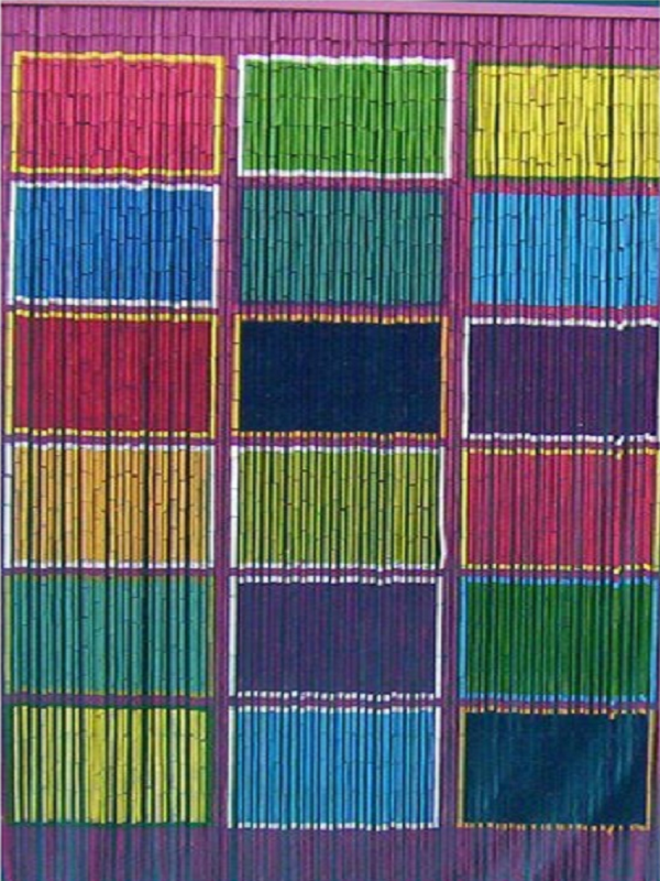 Mành trúc hình ô vuông sắc màu MTS001 || Small squares bamboo curtain MTS001