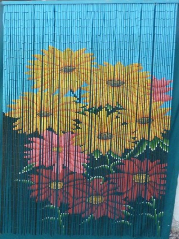 Mành trúc hình hoa đồng tiền MTF010 || Money flower MTF010
