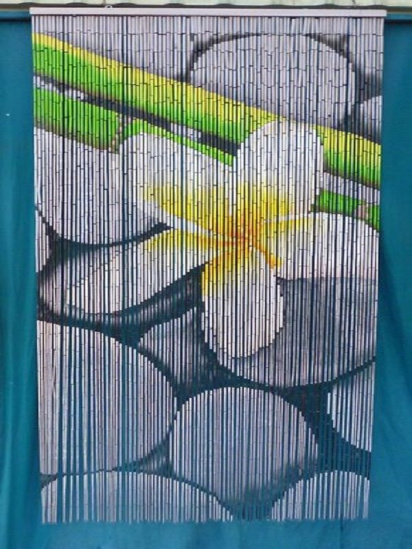 Mành trúc hình hoa sứ MTF012 || Porcelain flower bamboo curtain MTF012