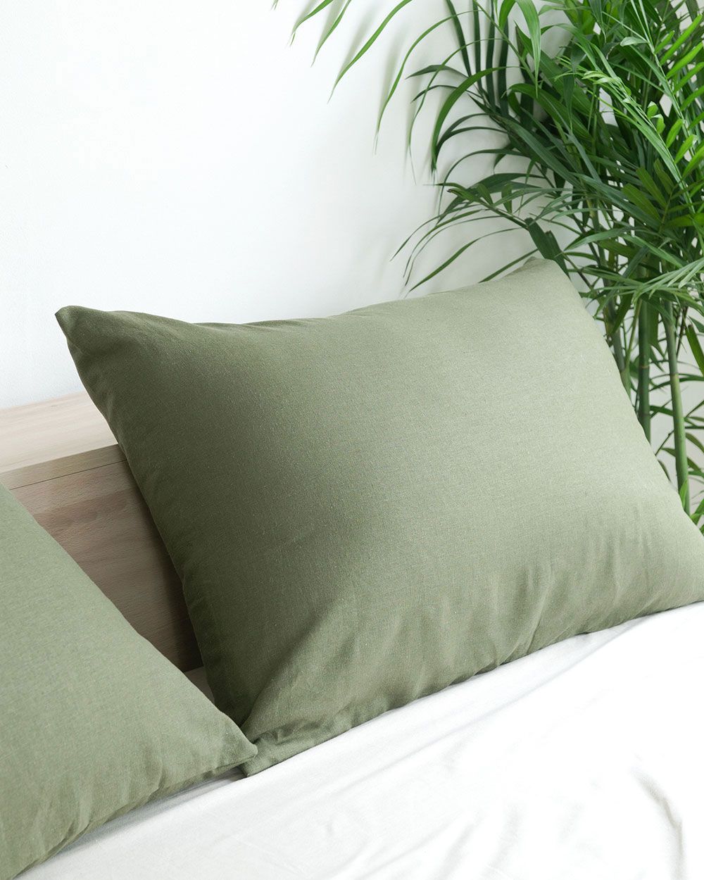 Cặp Vỏ Gối Nằm Linen Fika Xanh Rêu