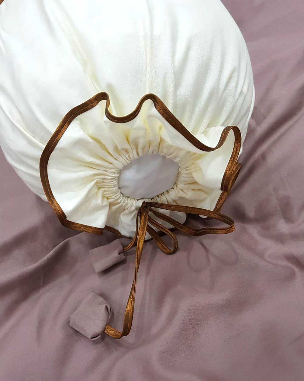 Bộ Ga Gối Cotton Satin Nâu Trắng Trơn