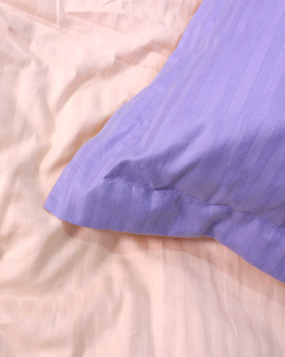 Bộ Ga Gối Cotton Satin Xanh Hồng Trơn