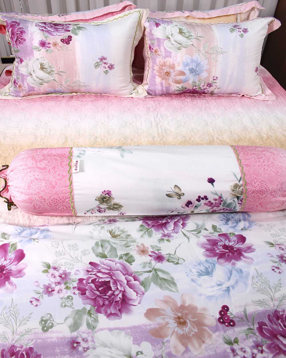 Bộ Chăn Ga Gối Chần Gòn Hoa Hồng