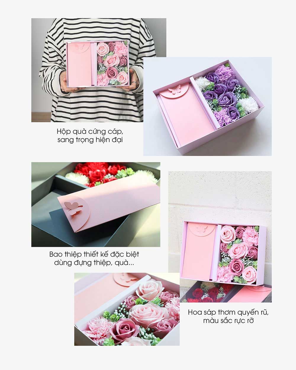 Hộp Hoa Xà Phòng I Love My Things Tím