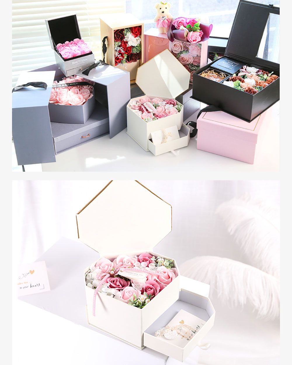 Hộp Hoa Xà Phòng You're My Diamond Hồng