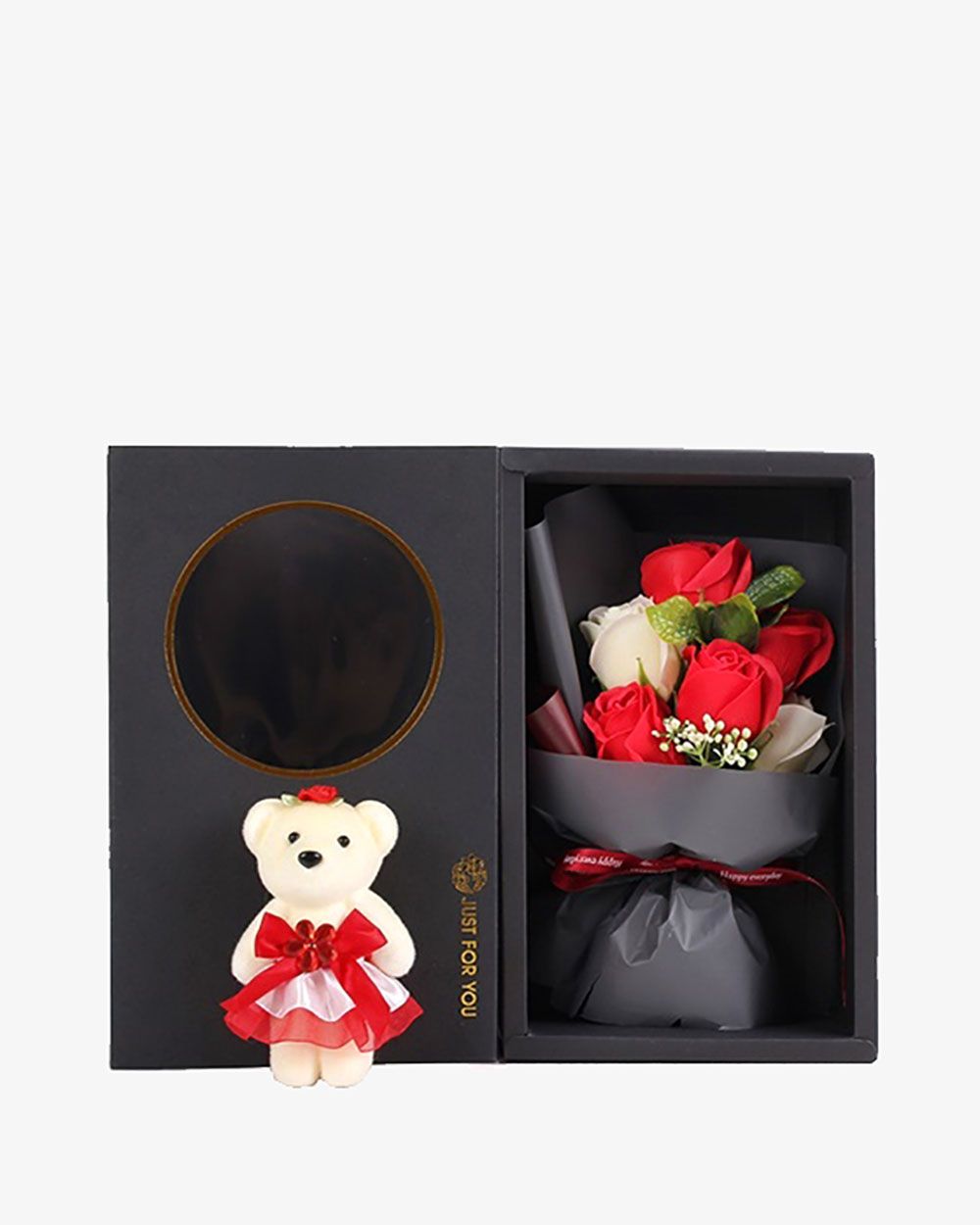 Bó Hoa Xà Phòng Kèm Gấu Bông Love's Miniature Đỏ