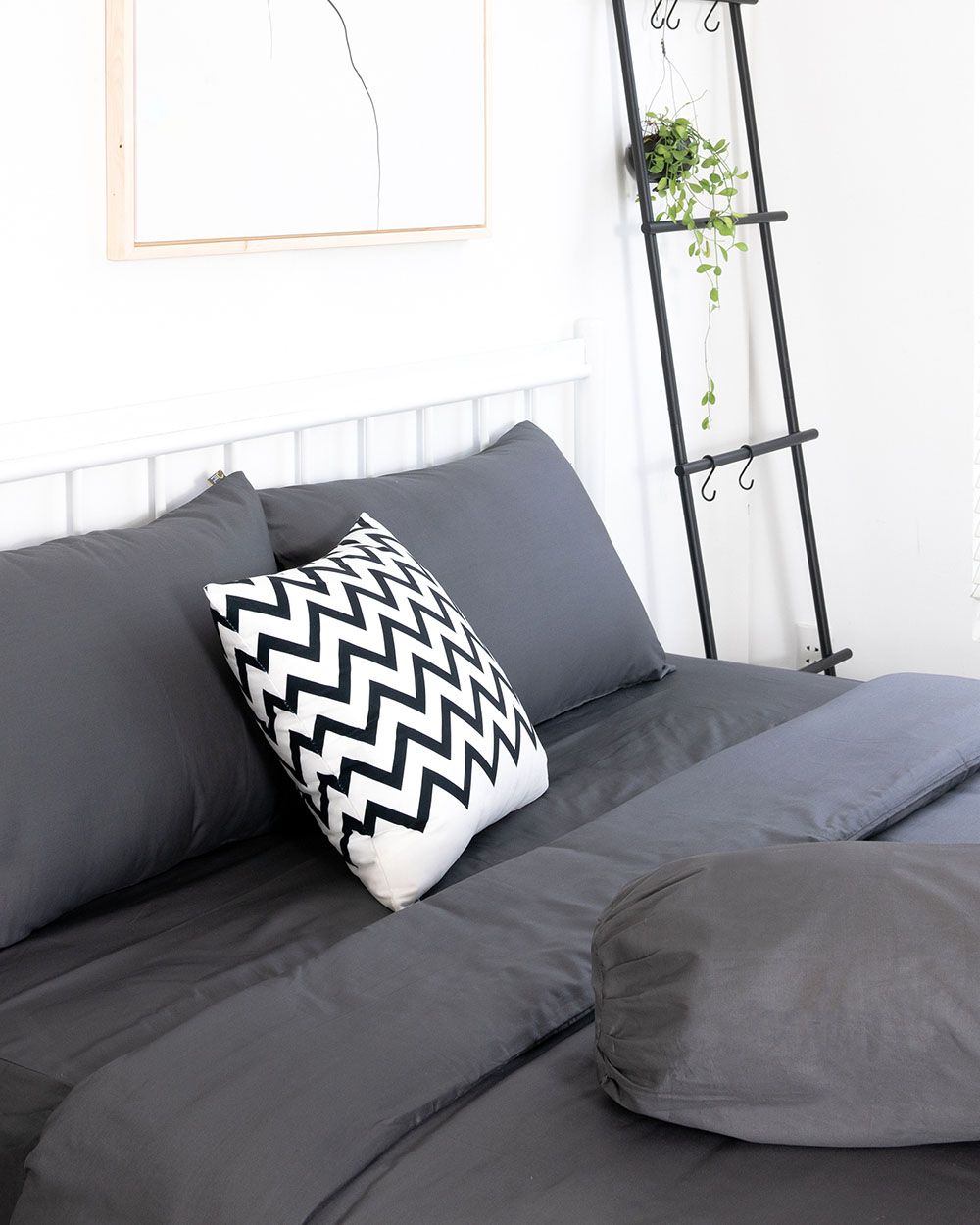 Ga Bọc Giường Cotton Dysania Xám Đậm