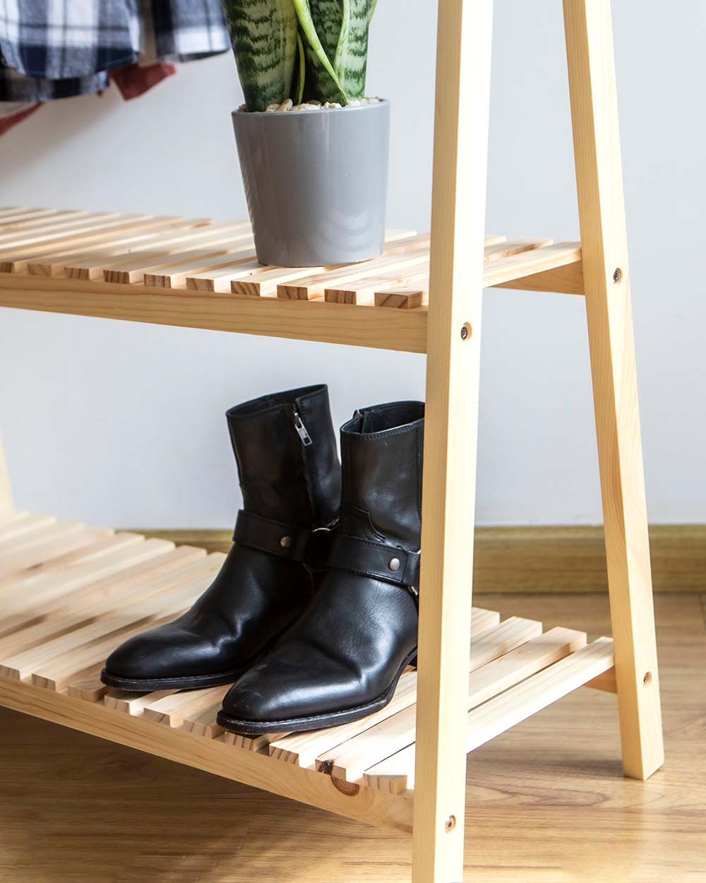 Giá Treo 2 Tầng Nâu Gỗ