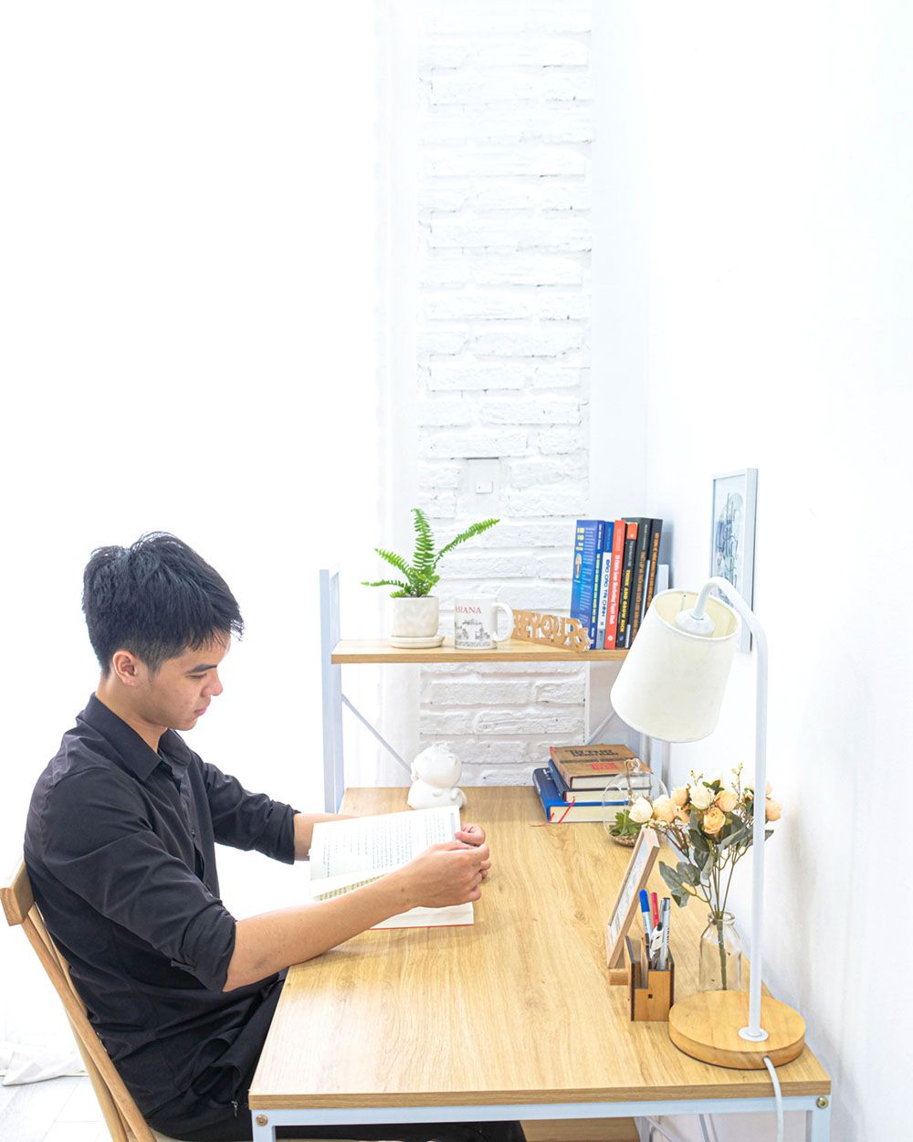 Bàn Làm Việc Neuly Trắng Nâu