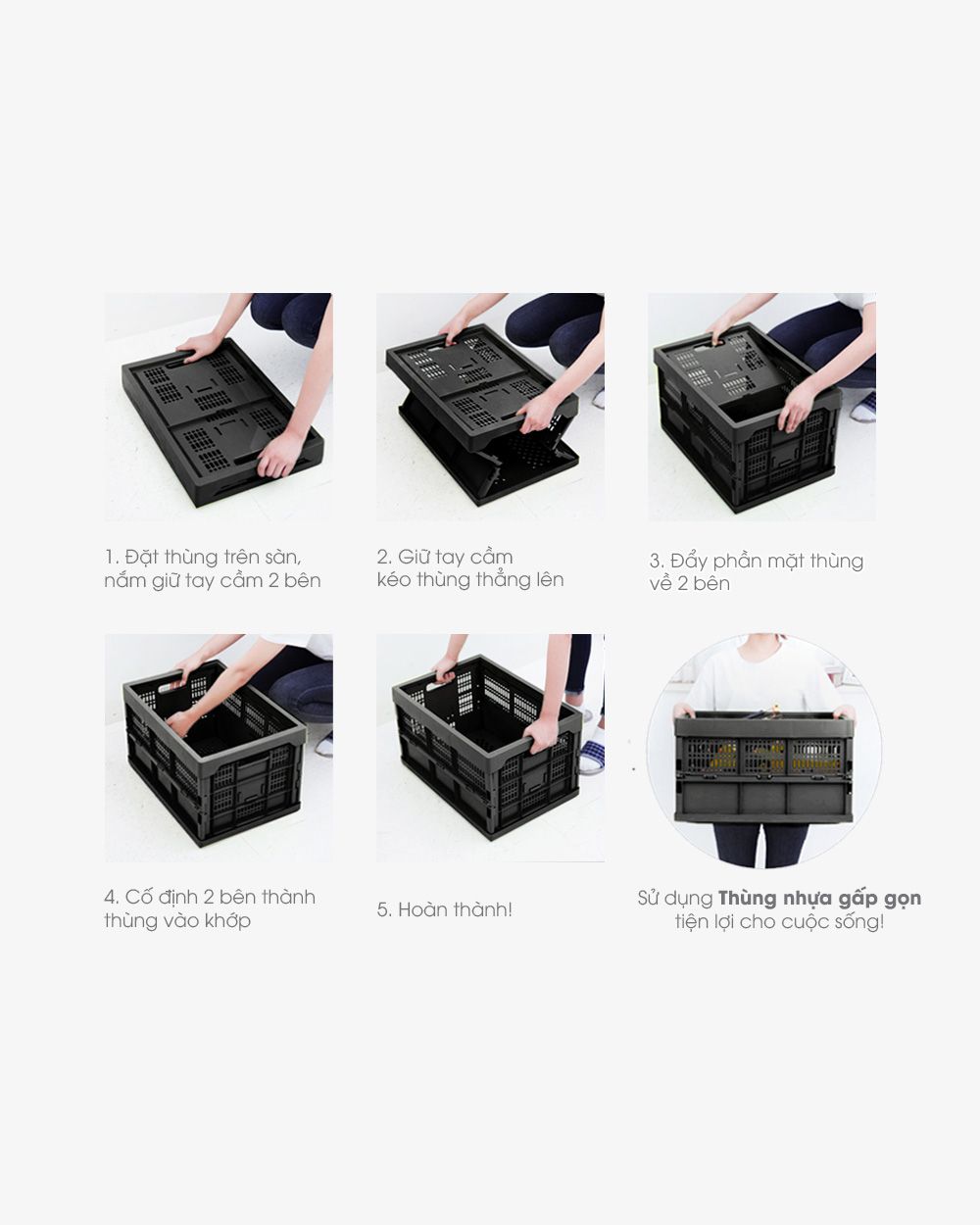 Thùng Nhựa Gấp Gọn Vàng