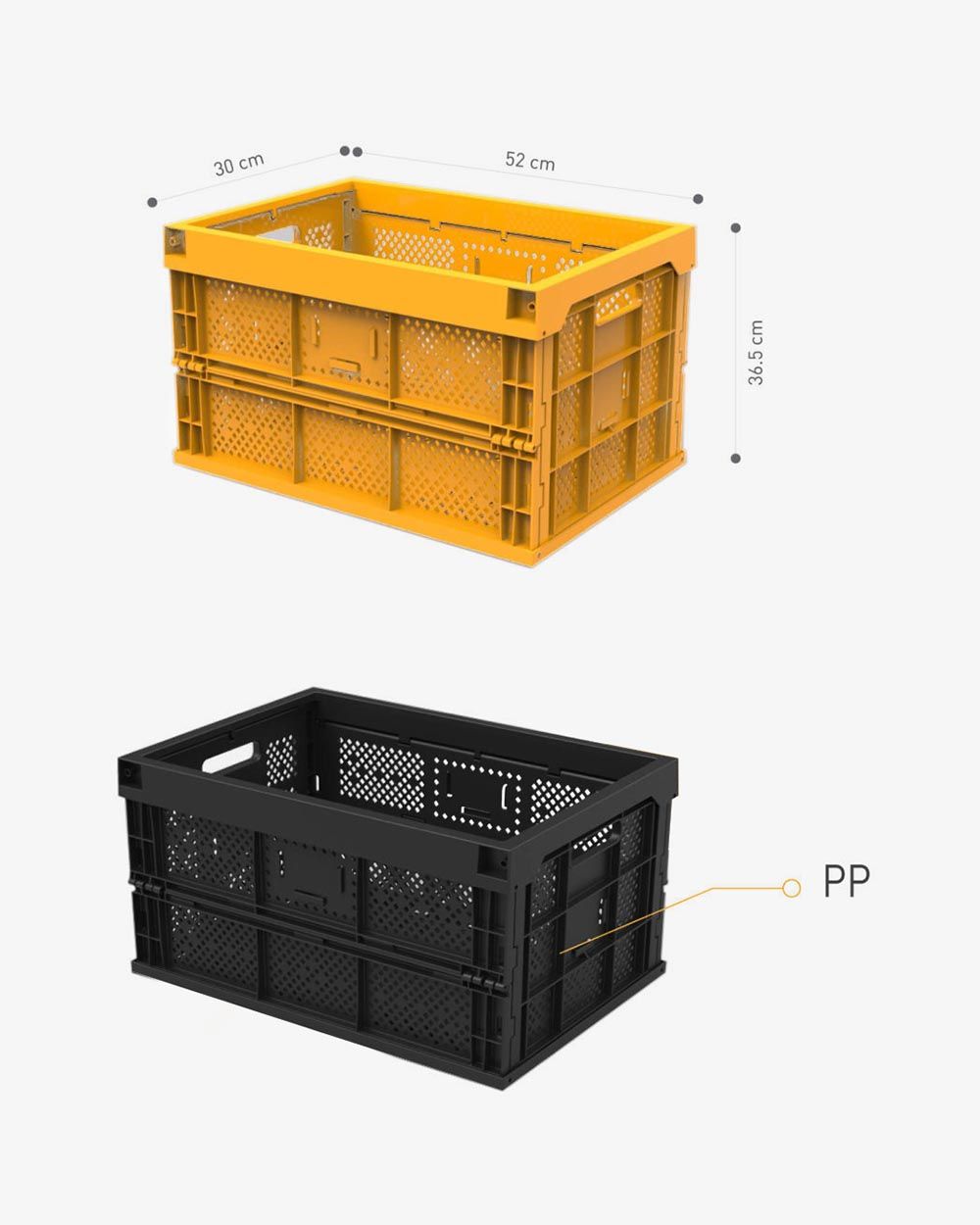 Thùng Nhựa Gấp Gọn Xám