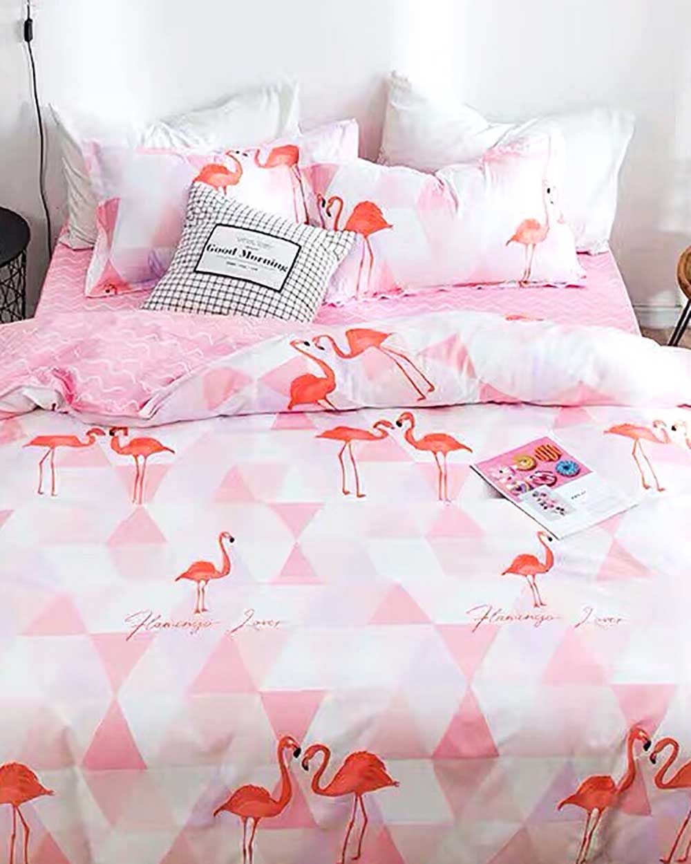 Bộ Chăn Ga 5 Món Layla Hồng Hạc