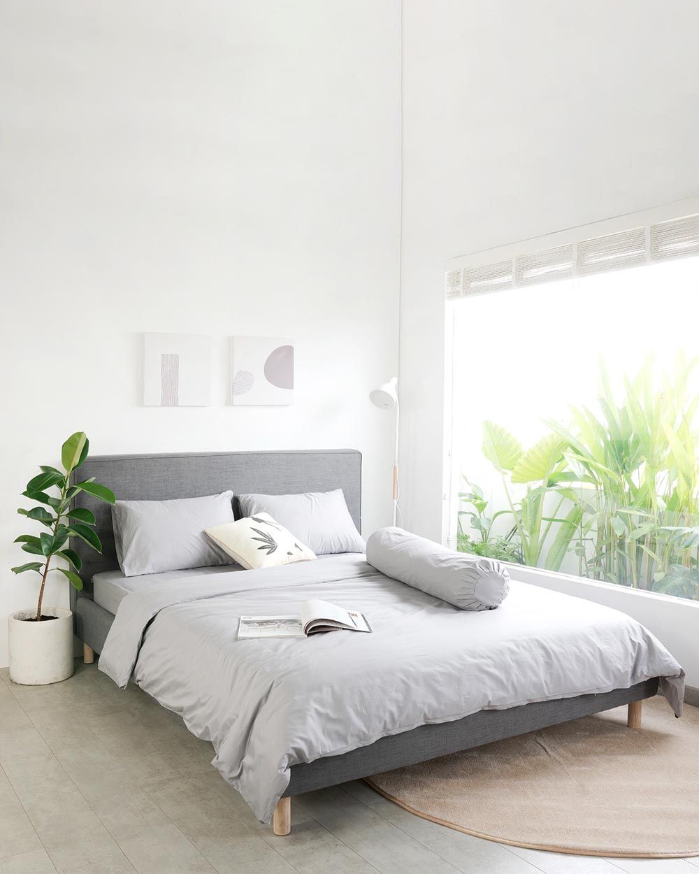 Bộ 2 Vỏ Gối 1 Vỏ Chăn Cotton Dysania Xám