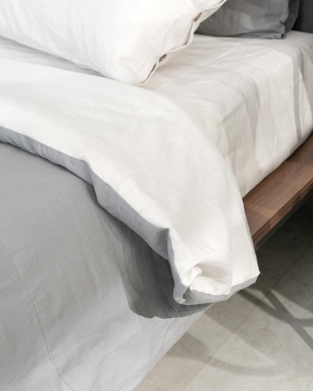 Combo 5 Phụ Kiện Giường Ngủ Linen Fika Xám