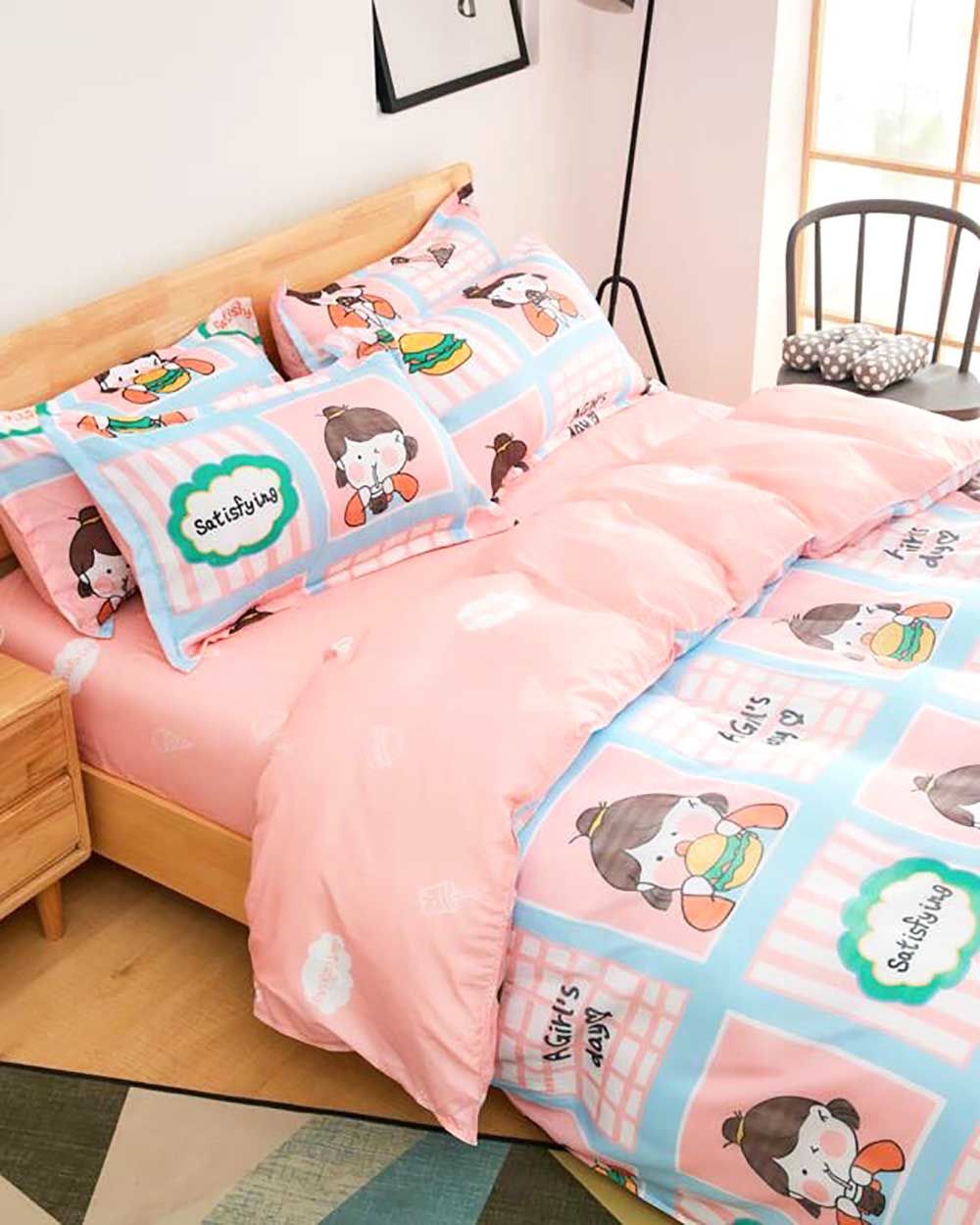 Bộ Chăn Ga Gối Cotton Sweet Love 80