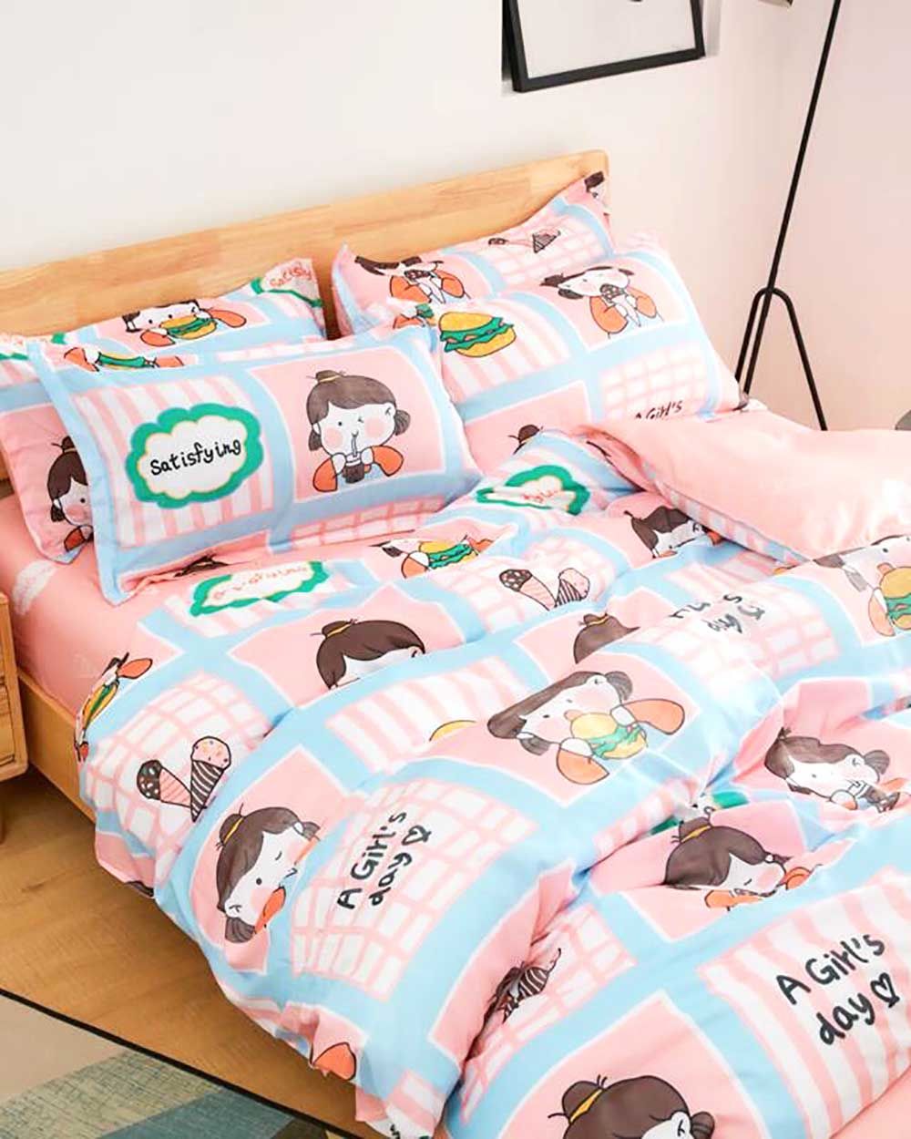 Bộ Chăn Ga Gối Cotton Sweet Love 80