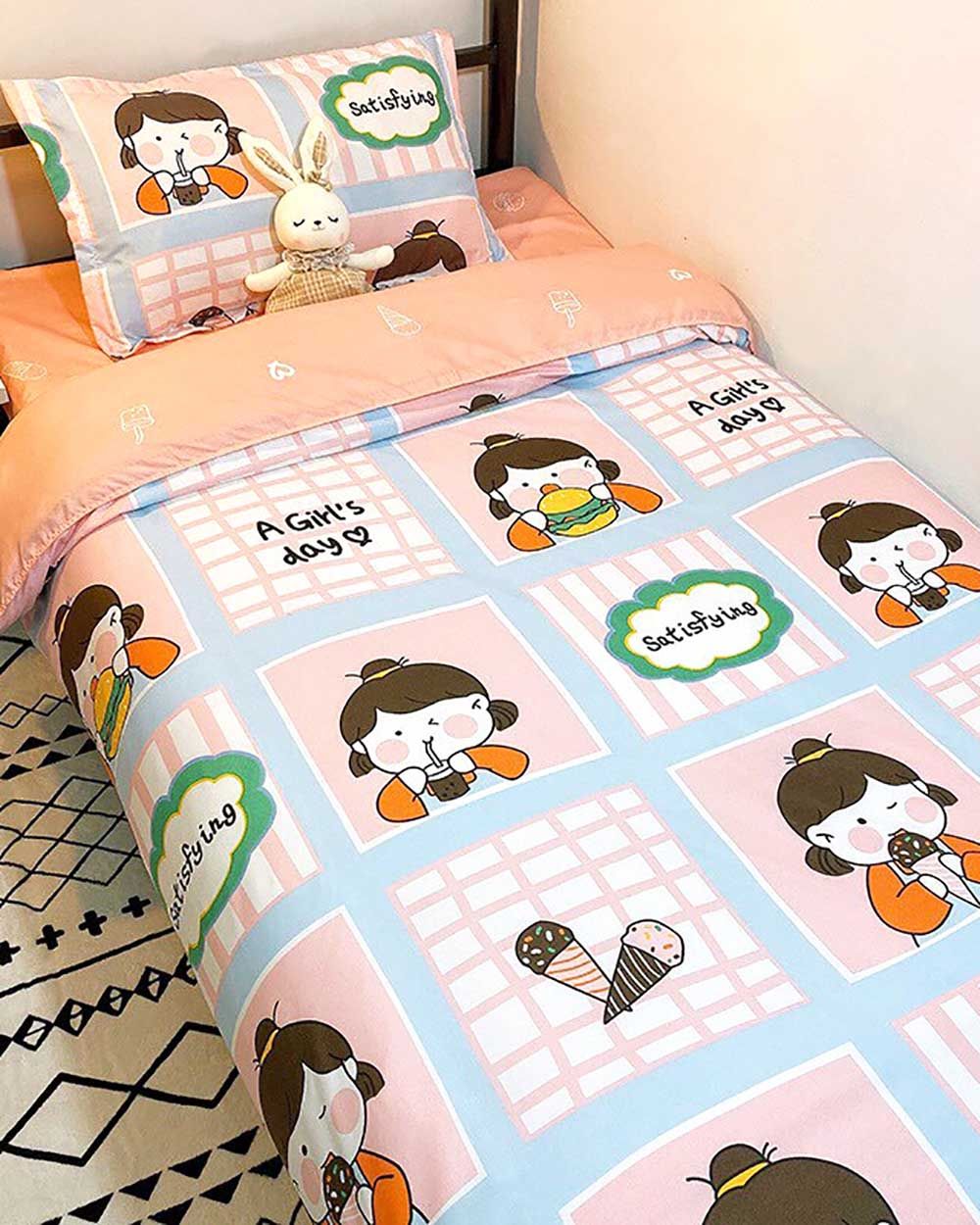 Bộ Chăn Ga Gối Cotton Sweet Love 80