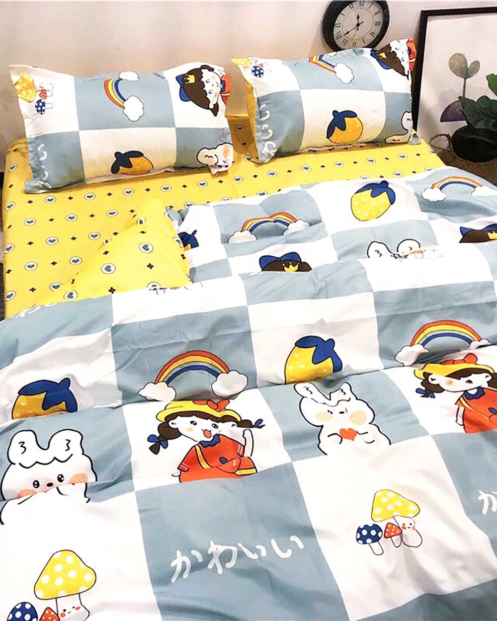 Bộ Chăn Ga Gối Cotton Sweet Love 82