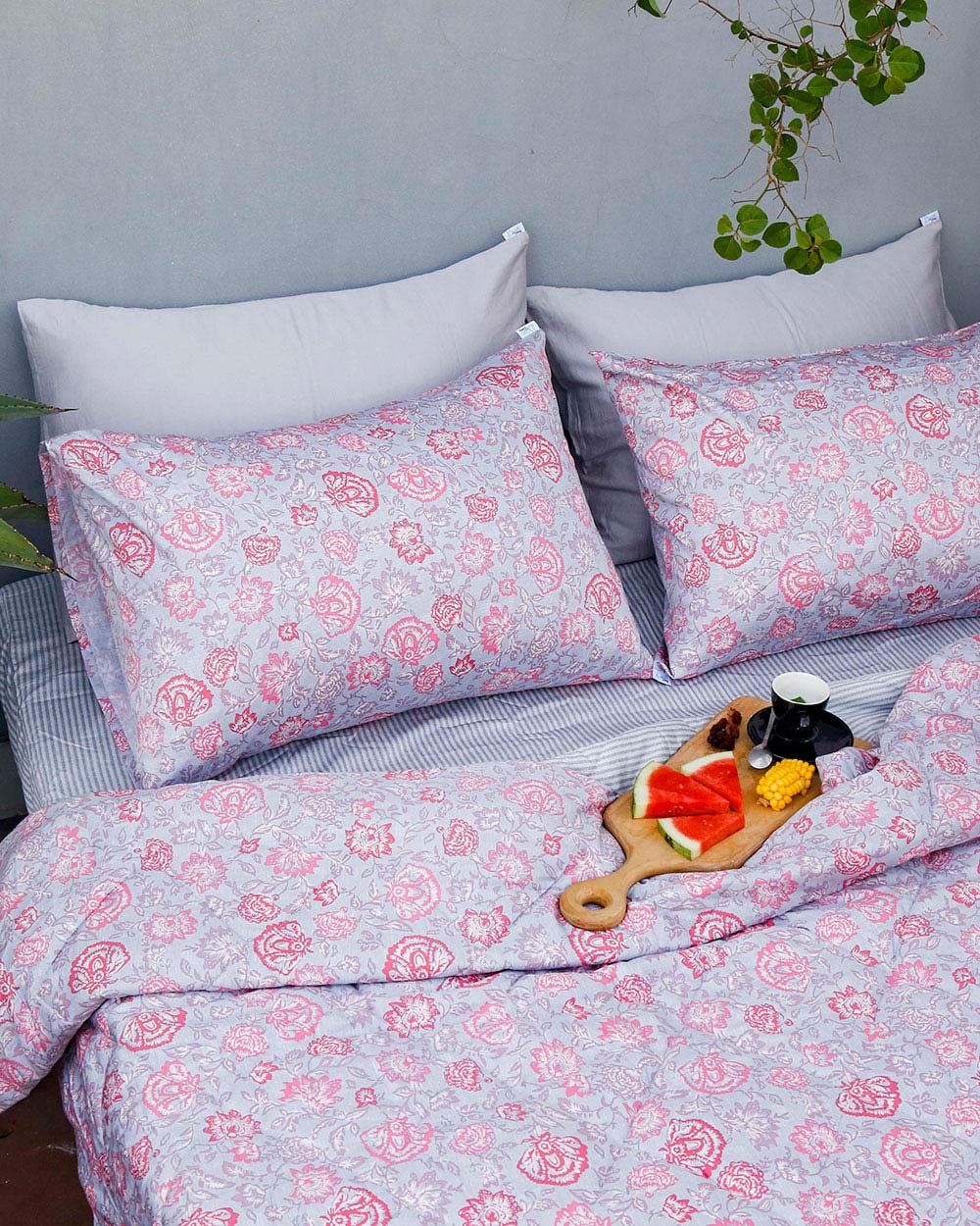 Set Chăn Ga Premium Hoa Hồng