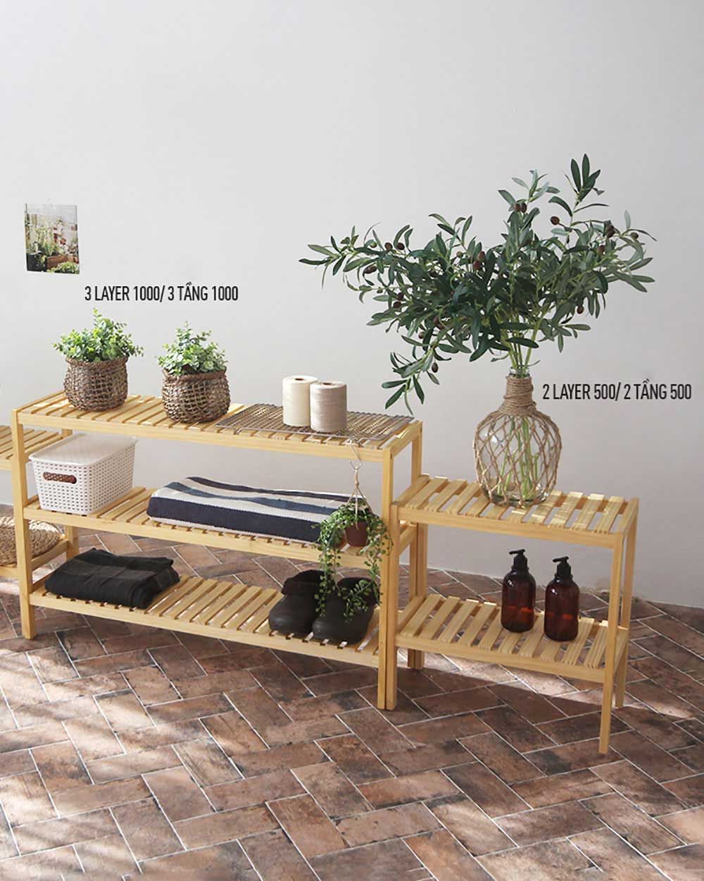 Kệ Giày Gỗ 2 Tầng 1000