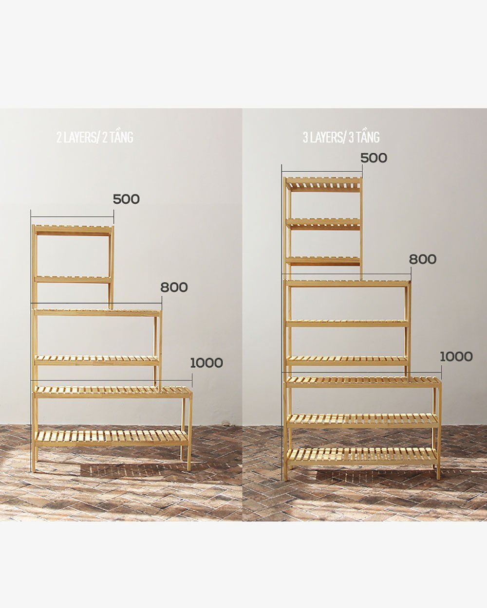 Kệ Giày Gỗ 3 Tầng 1000