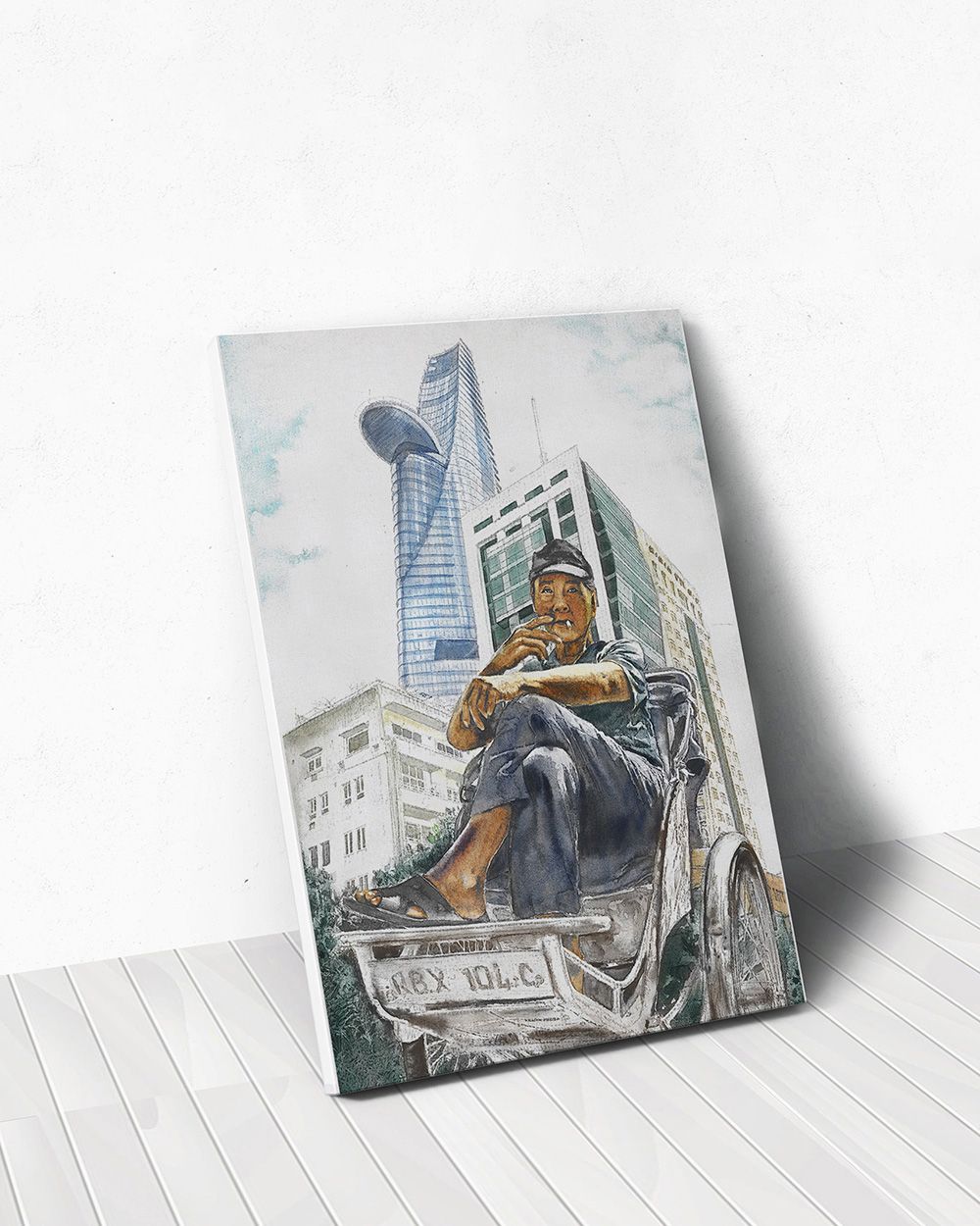 Tranh Canvas Xích lô Sài Gòn 1